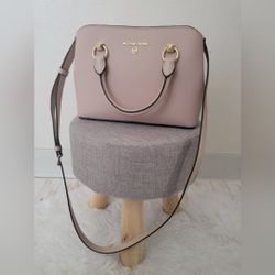 NWOT  Michael Kors SAVANNAH Satchel Handbag Pink Leather 2WAY  MICHAEL KORS