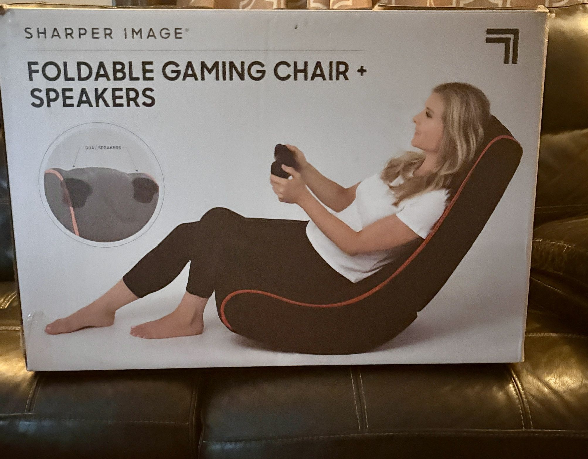 shaper image foldable gaming chair with speakers
