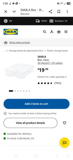 IKEA samla boxes WITH LID underbed boxes