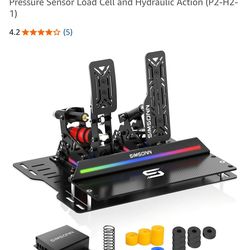 New, open box. Simsson Pro X Pedals - PC Racing Simulator Pedals with Pressure Sensor Load Cell and Hydraulic Action (P2-H2-1)