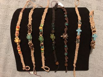 Handmade hemp bracelets/ anklets $5 each