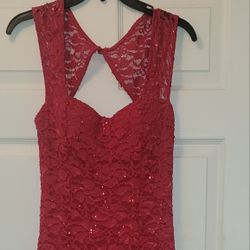 Red Sequin Wedding Guest Gown/Dress