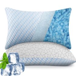 WOLKI Cooling King Size Pillows Set of 2 Shredded Memory Foam Pillows 2 Pack
