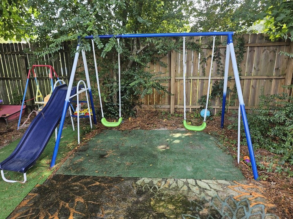 Swing Set with Slide