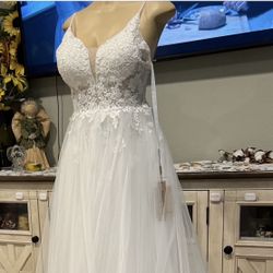 Wedding Dress - Gown -Small -New -white 