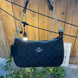 Dark Brown Coach Teri Shoulder Bag!