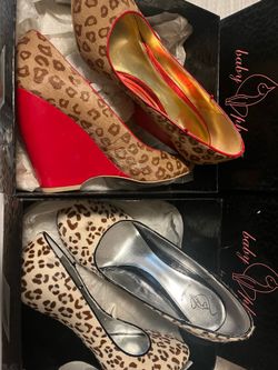 baby phat wedge leopard print size 9 $20 each
