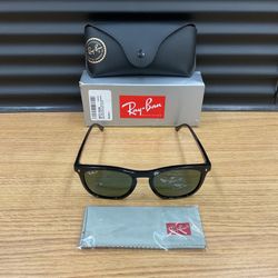 RAY-BAN RB2210 SQUARE SUNGLASSES BLACK/POLARIZED GREEN 53mm.