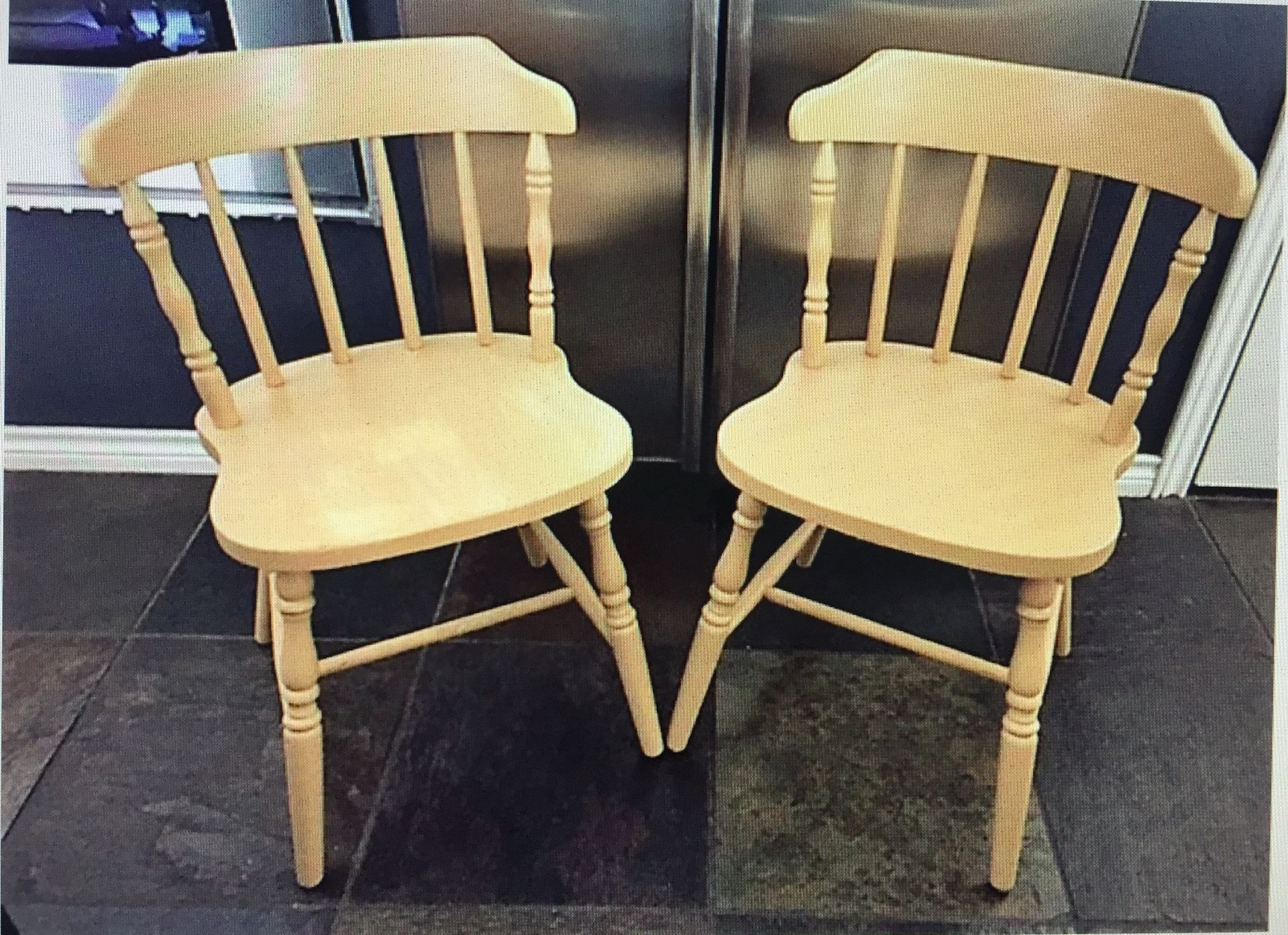 Pair of Antique chairs Butter color