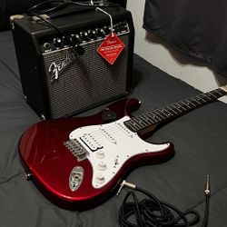 Donner Electric Guitar and Fender Amplifier 