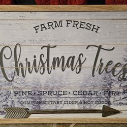 Wooden Christmas Tree Sign