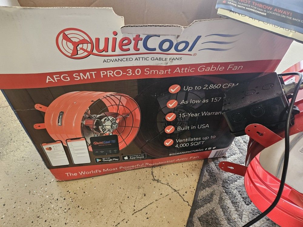 Quietcool AFG SMT PRO-3.0 Smart Attic Fan for Gable Vents