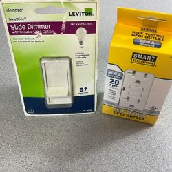 Decora Dimmer Switch & GFCI Outlet – New