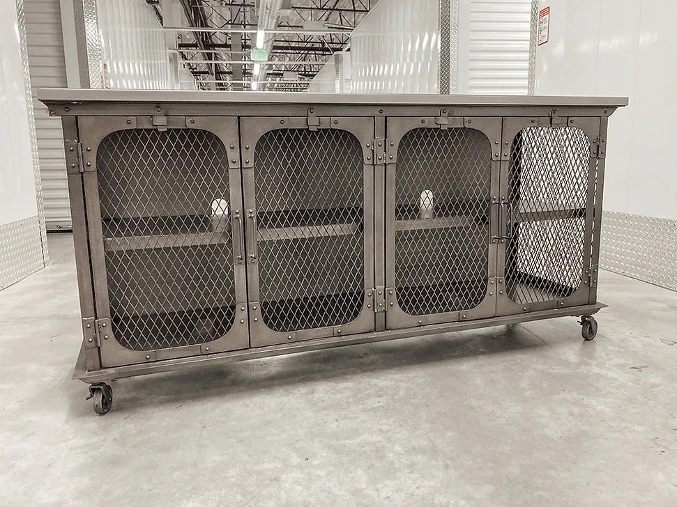 World Market Metal Console Table & Storage Cabinet