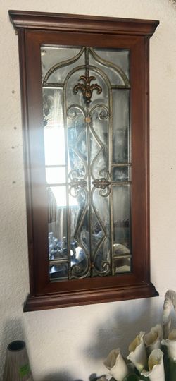 Decorative Wall Mirror with Iron Overlay