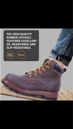 Men's Brown Leather Work Boots