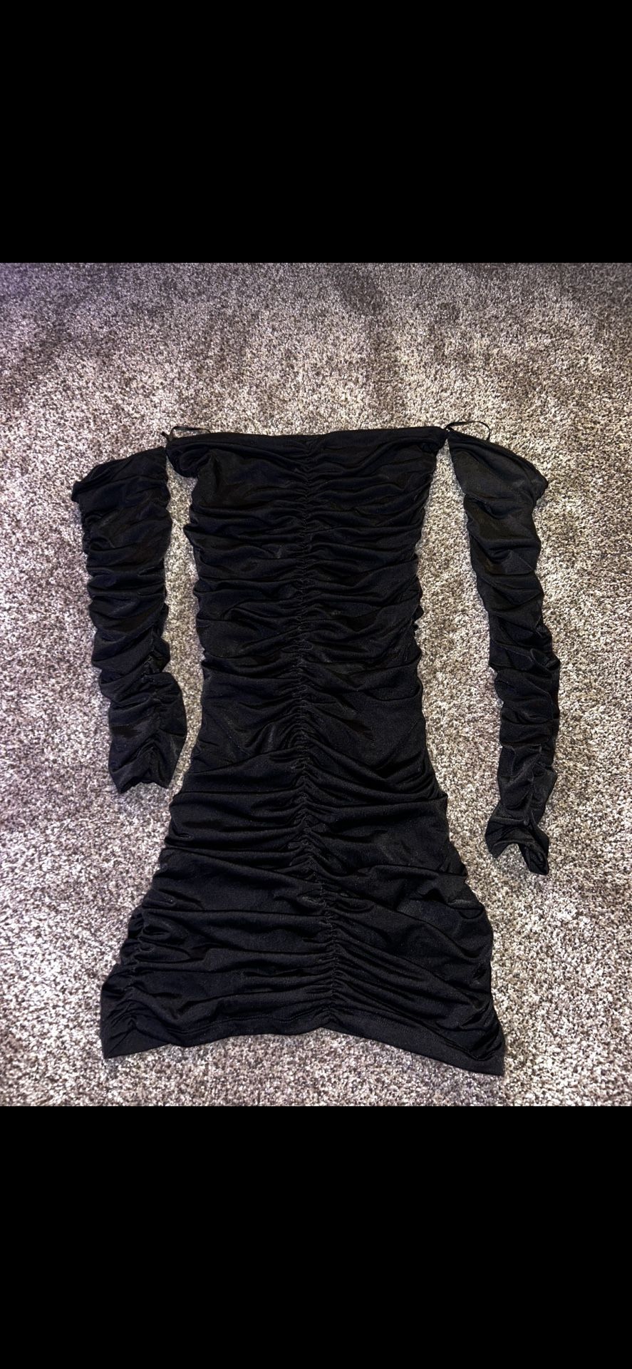 Black Long Sleeve Mini Dress
