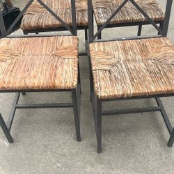 Metal And Wicker Chairs