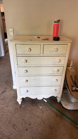 Dresser, 6 drawers, white