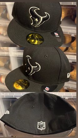 Size 7 Houston Texans Black and White New Era Fitted Cap