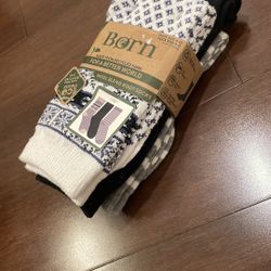 Born Casual Socks Black and White Geometric Design