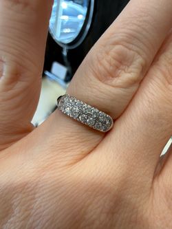 14K white gold natural diamonds vintage ring band
