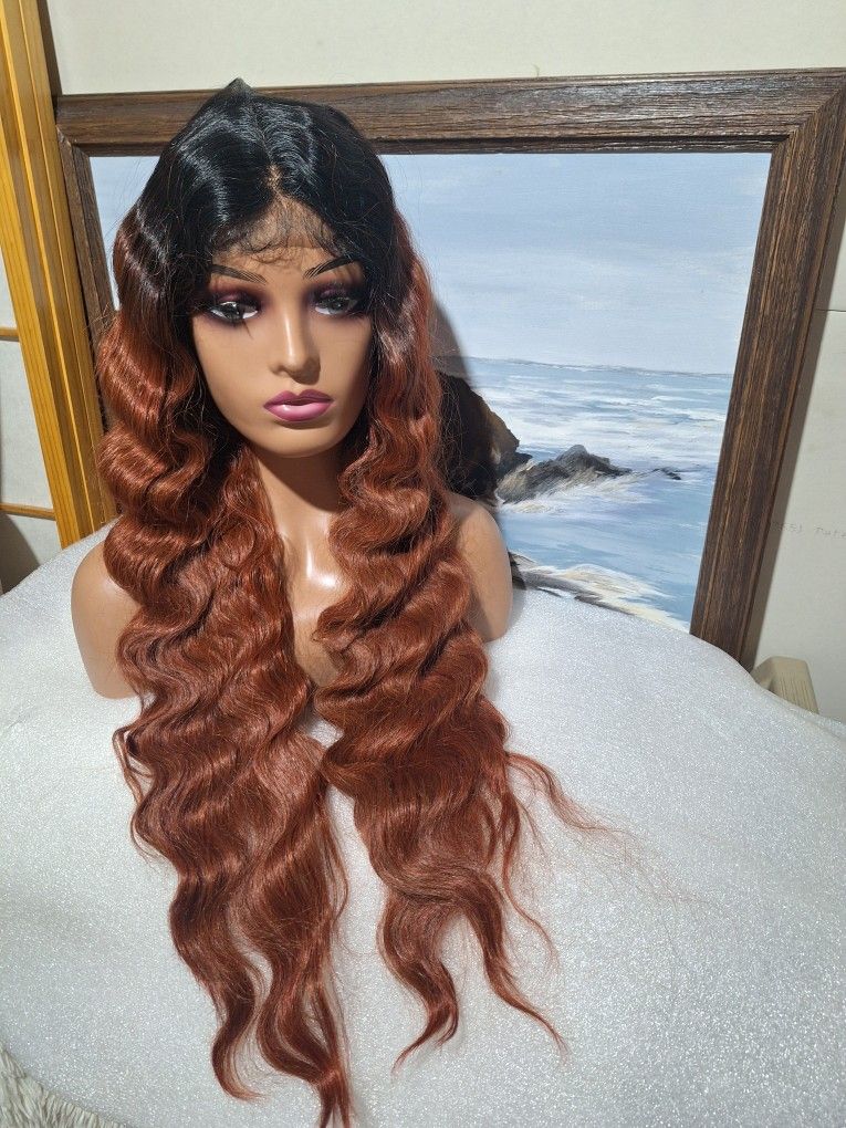 Human Hair Blend Lace Front Wig