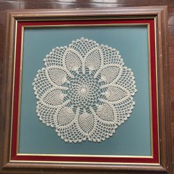 Framed Lace Doily 16x16