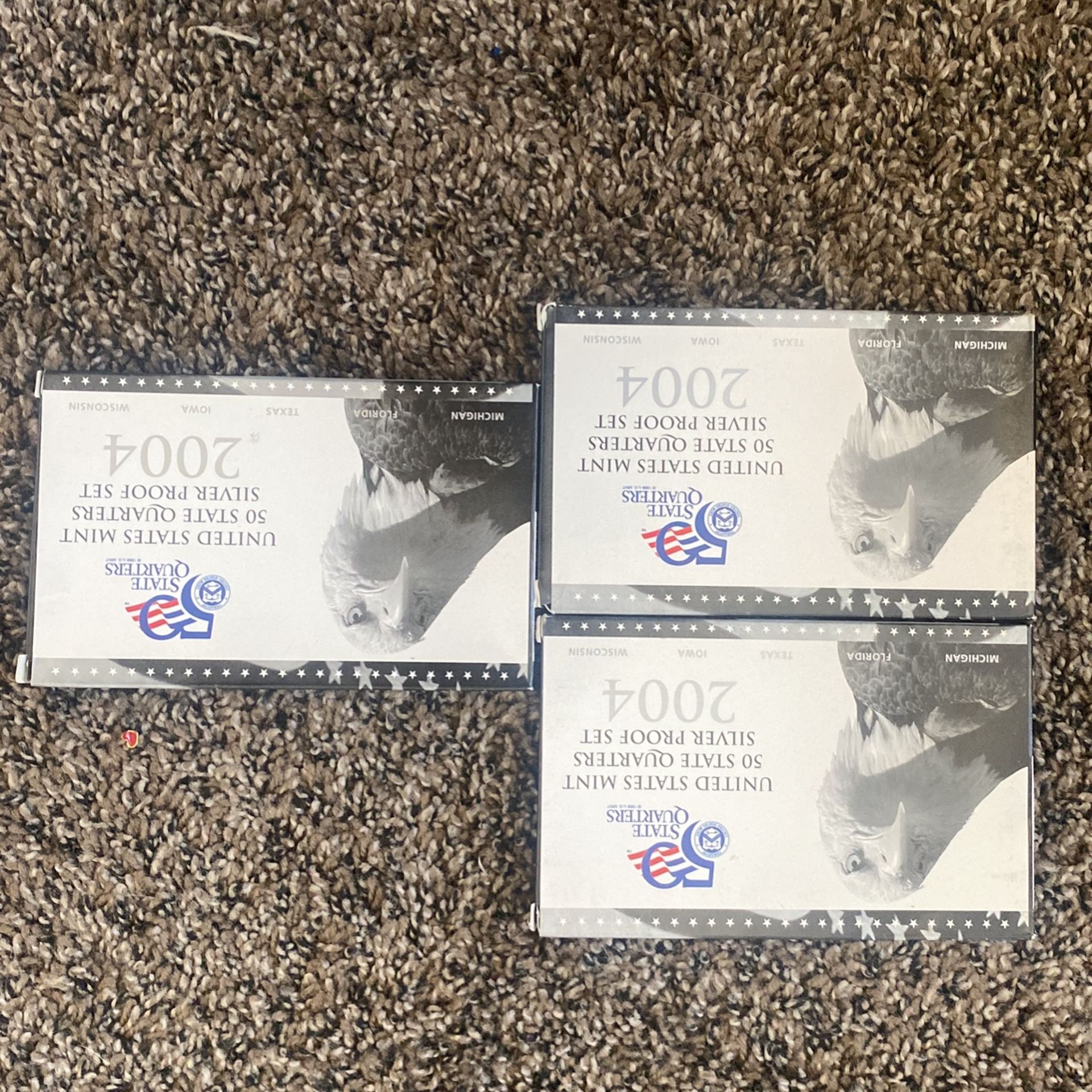 3x 2004 Silver Quarters Proof Sets