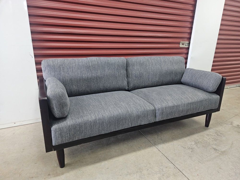 Gray Upholstered Mid Century Modern 3 Seater Sofa,New Products : American Fashion Style Bags On Sale