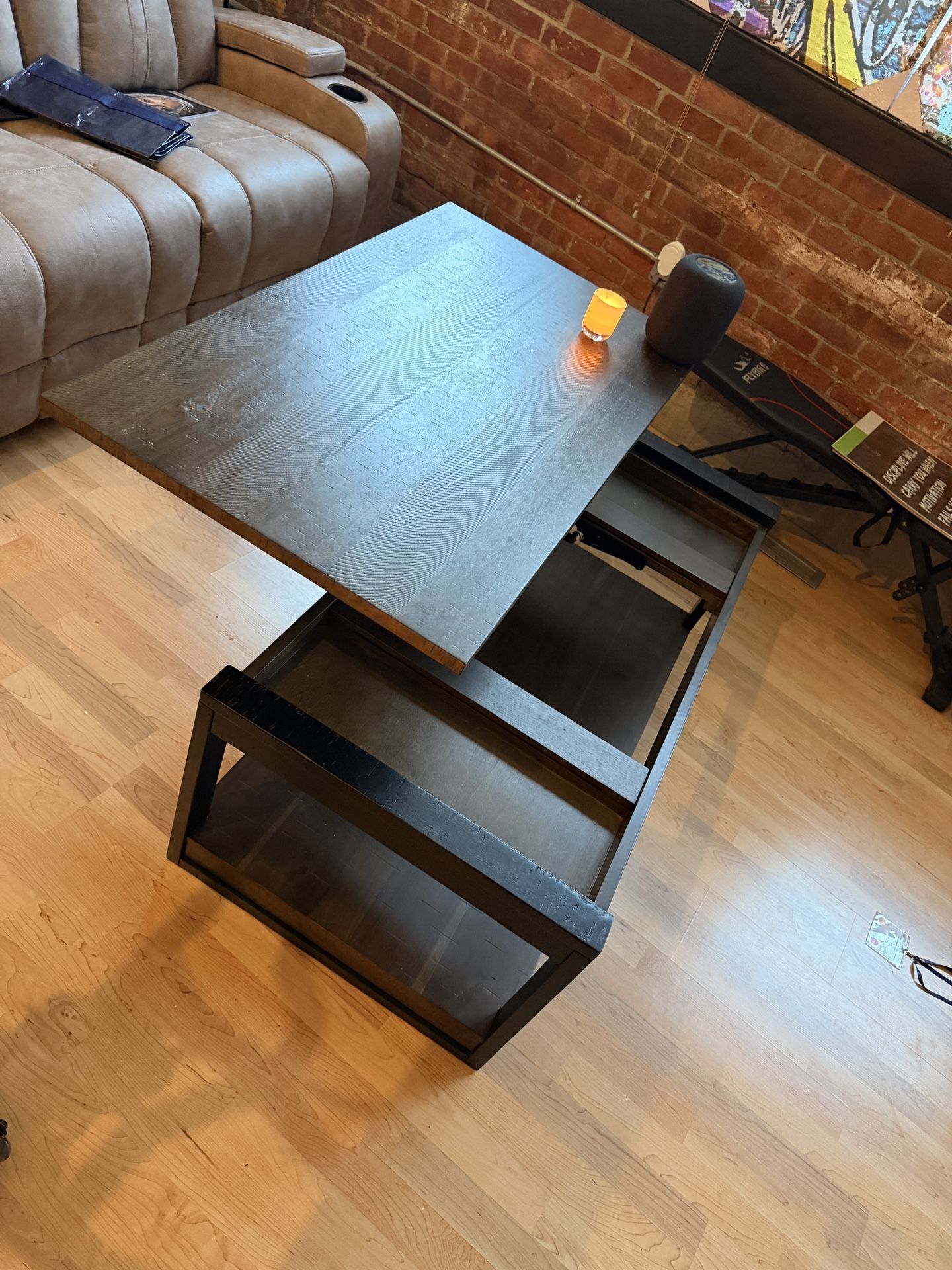 Carson Brown Lift-Top Storage Coffee Table