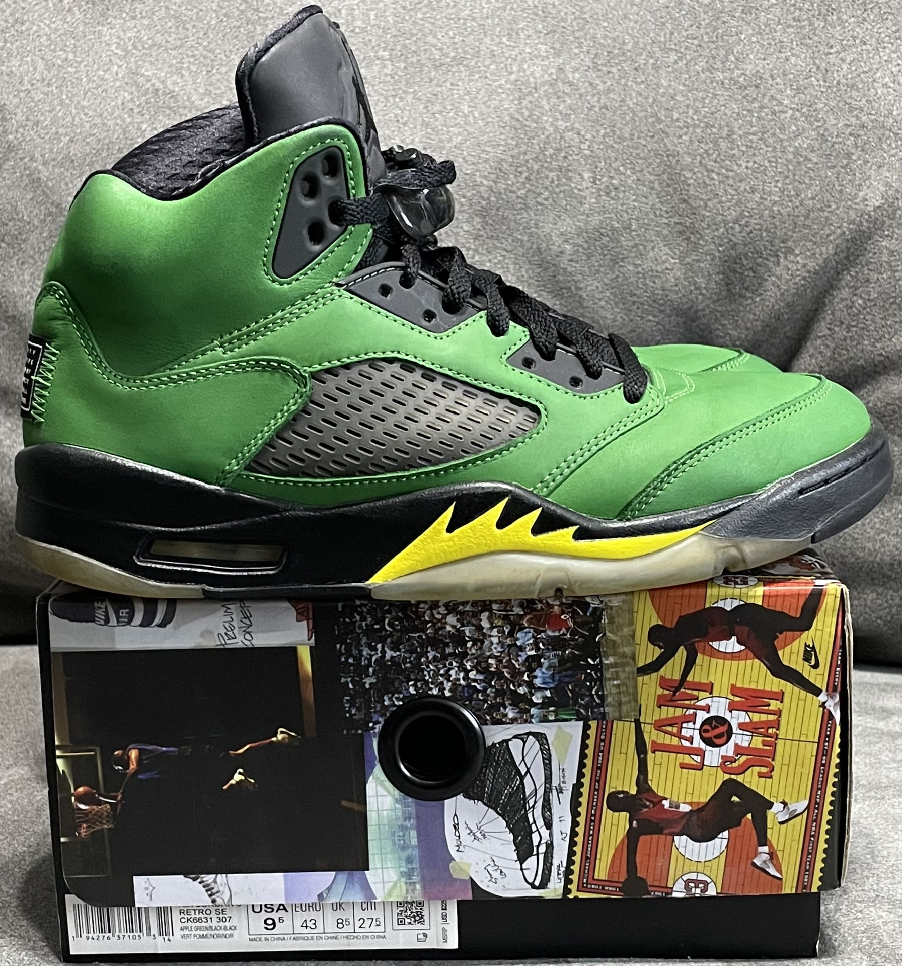 2020 Nike Air Jordan 5 V Retro SE Oregon Ducks Green CK6631-307 men size 9.5