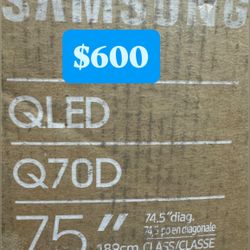 SAMSUNG 75-Inch Class QLED 4K Q70D Series Quantum HDR, Dual LED, Object Tracking Sound Lite, Q-Symphony, Motion Xcelerator Turbo+, Gaming Hub, Smart T