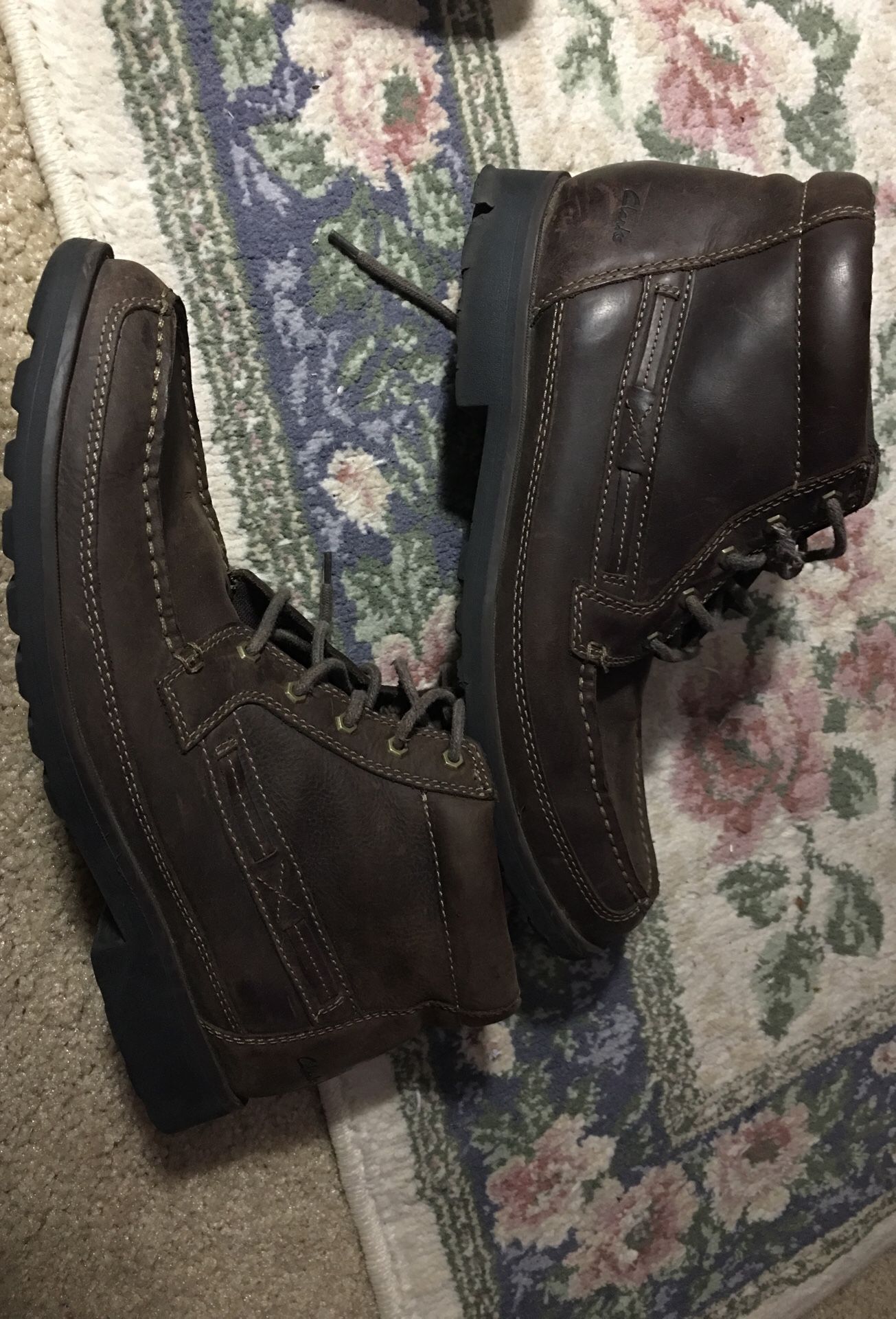 Clark’s Men’s brown leather work boots size 13