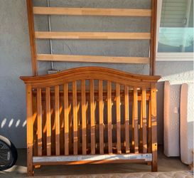 Solid wood full size bed frame with full size mattress