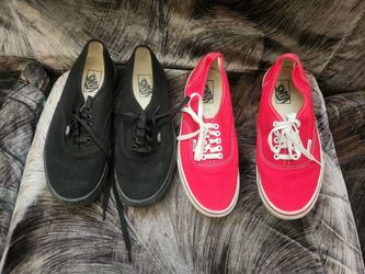 Lot of 2 Vans Shoes  Mens Size 9 " Like New In Good Condition "