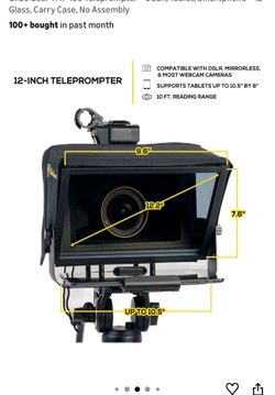 Teleprompter - Glide Gear TMP 100 – DSLR, Tablet, Smartphone – 12" Glass, Carry Case