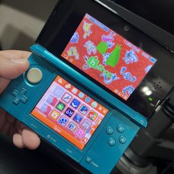 Loaded Aqua Blue Nintendo 3DS W/ Hshop 