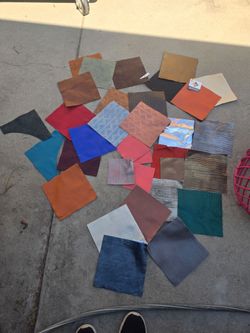 High end leather swatch lot large leather samples