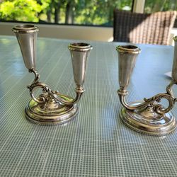 Fisher Sterling Weighted 326 Double Candle Holder