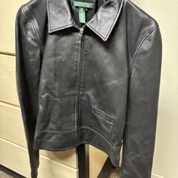 Ralph Lauren Genuine Leather Jacket Women’s Black – Size M