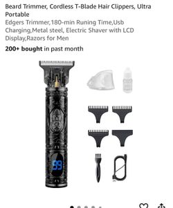 Beard Trimmer, Cordless T-Blade Hair Clippers, Ultra Portable
