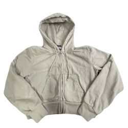 Light Green Brandy Melville Boxy Cropped Hoodie Size XS 