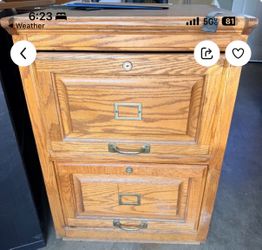 Solid wood 2-Drawer File Cabinet