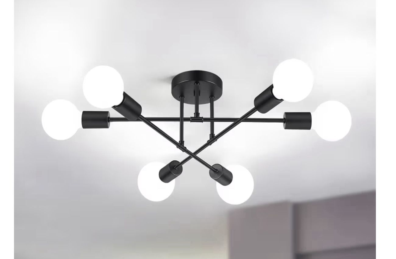 Modern Sputnik Chandelier 6-Light Industrial Ceiling Lights(No bulbs)