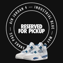 Jordan 4 Retro - Military Blue - Snkrs App Reserved Hit - Size 9 - In Hand Today 