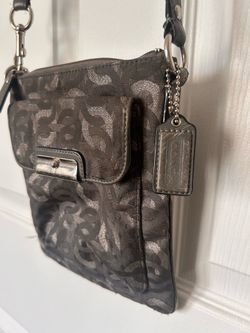 Coach Gray Signature Jacquard Crossbody Bag