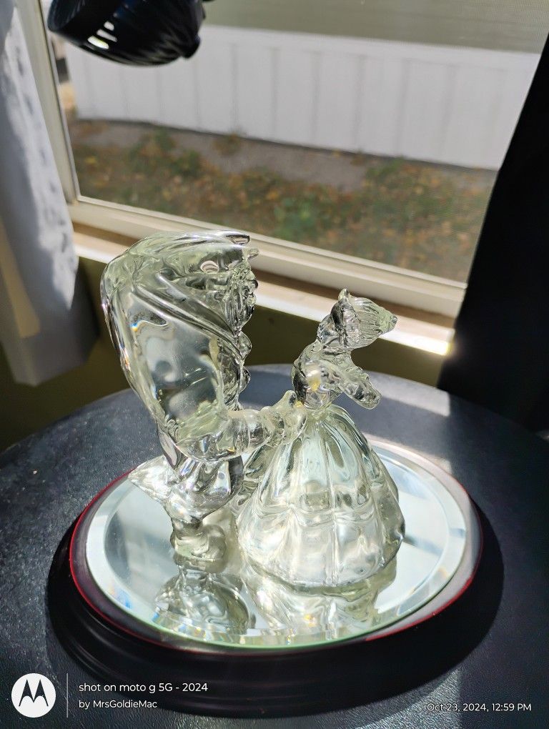 Walt Disney's Beauty And The Beast Glass Figurine