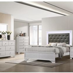 LED Headboard Queen Bedroom Set