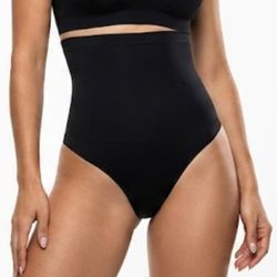 Auden Subversive Basics High-Waist Shaping Thong Shaper Size M Black